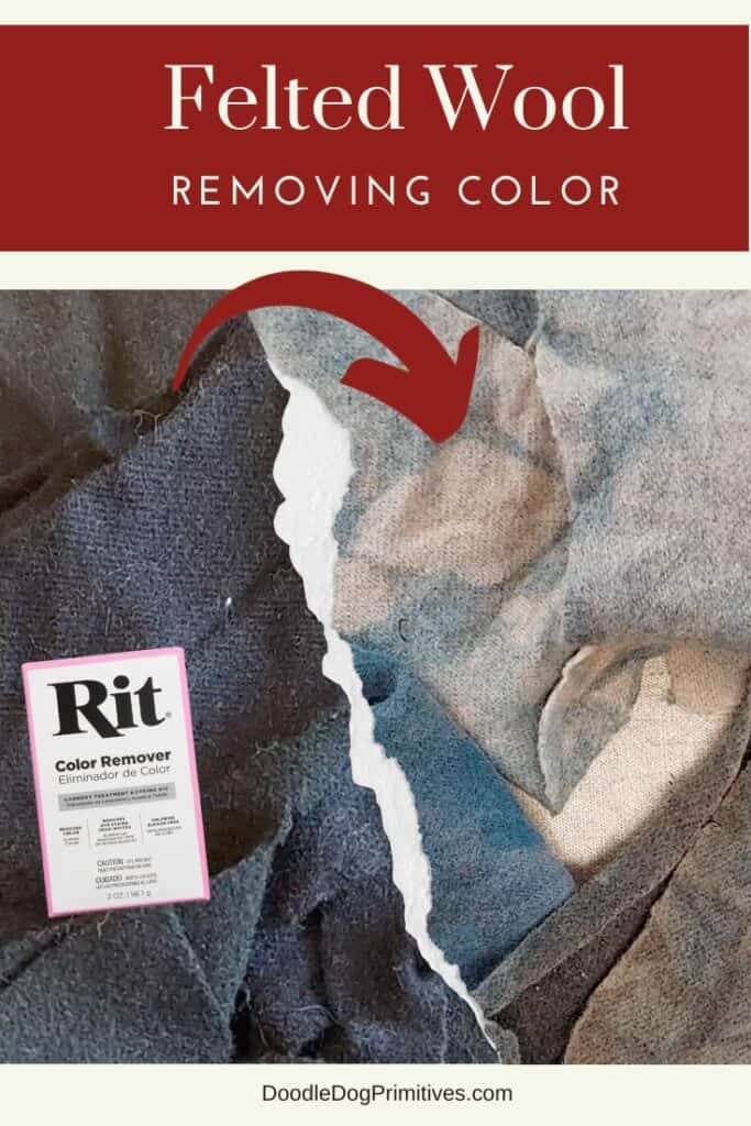 Color Remover Experiment on Rug Hooking Wools - DoodleDog Primitives