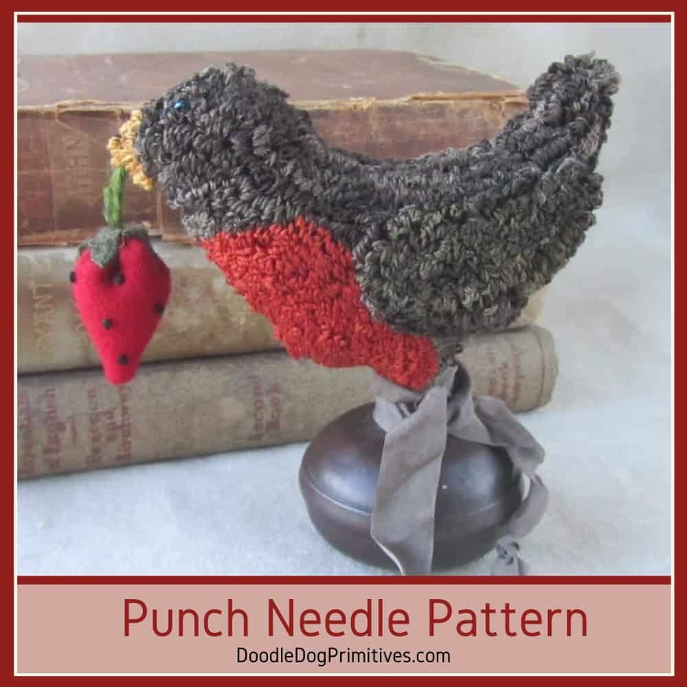 Robin make-do punch needle pattern
