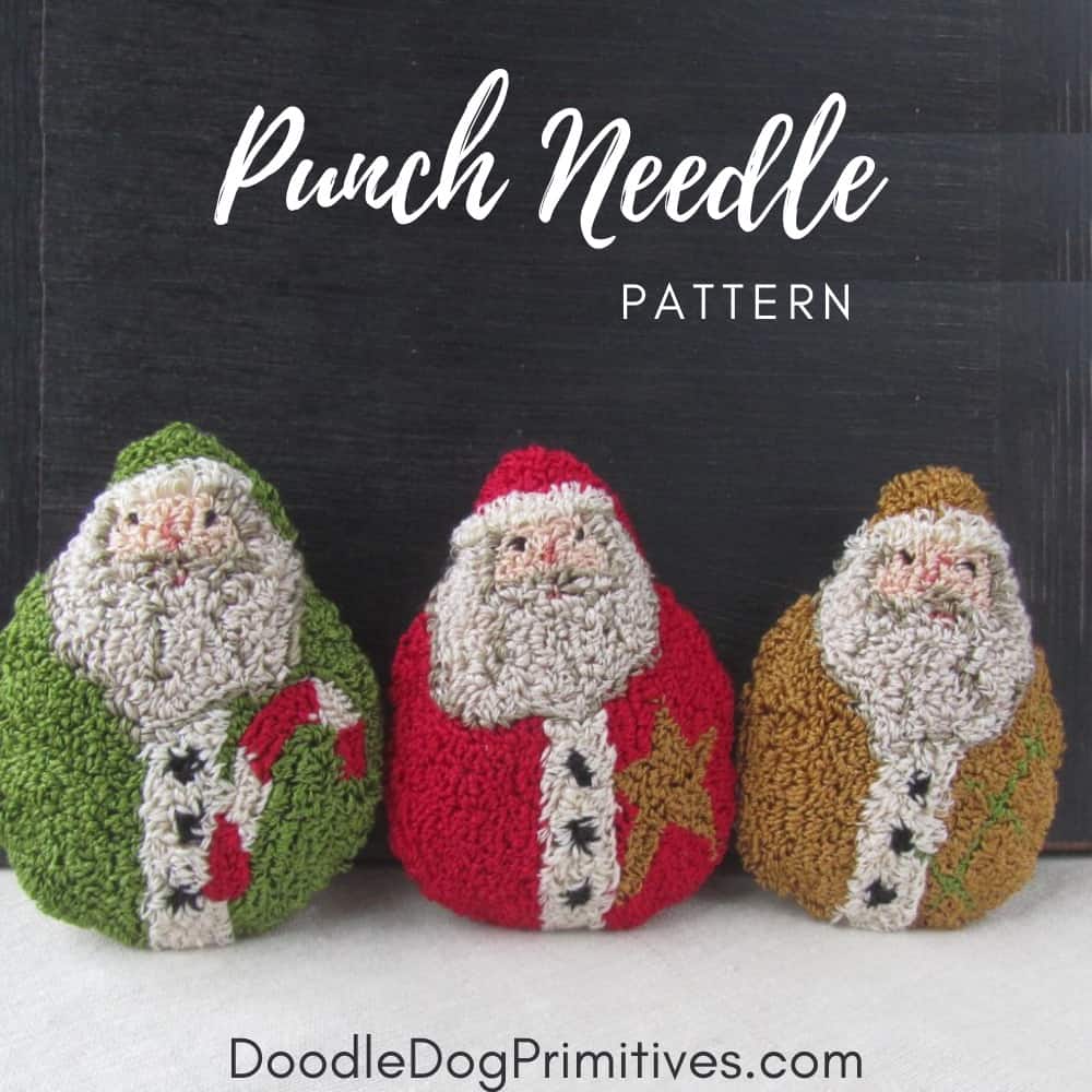 roly poly santas punch needle pattern