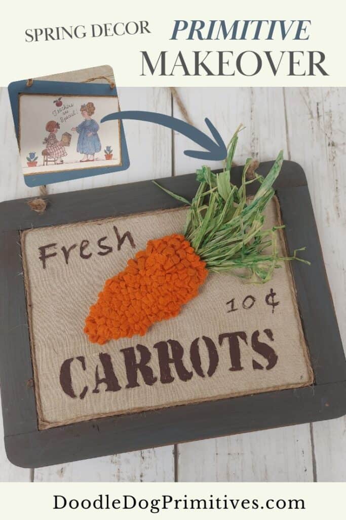 rug hook carrot sign