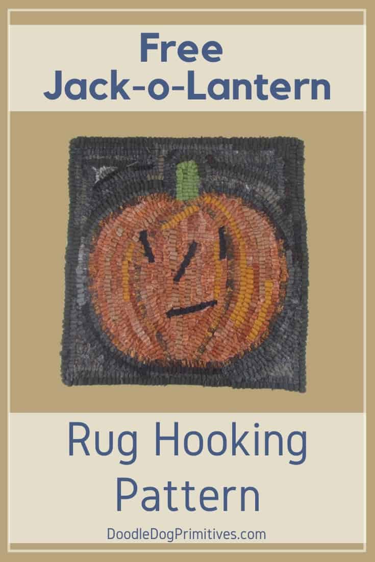 Jack-o-Lantern rug hooking pattern