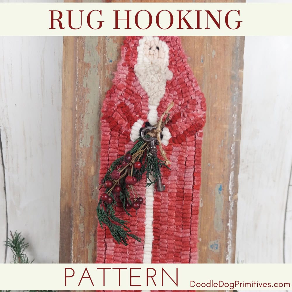 santa hooked rug