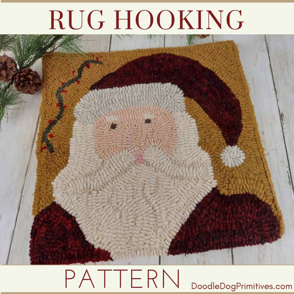 santa hooked rug