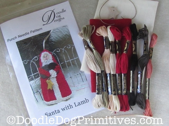 Santa ornament punch needle kit