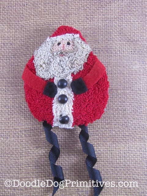 Punch Needle Santa Pin