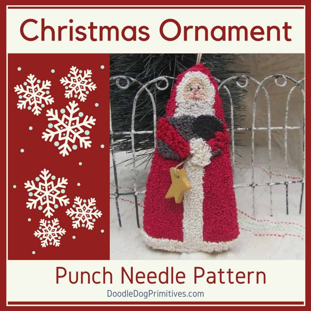 Santa with Lamb Ornament Pattern