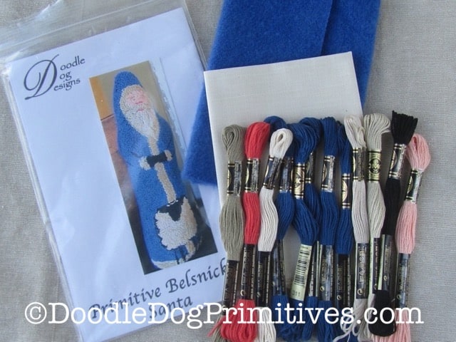 Santa with Sheep Punch Needle Kit