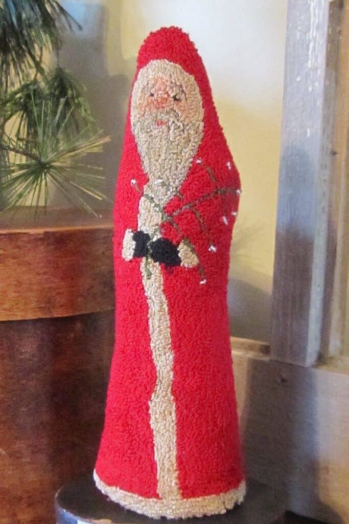 Santa with Christmas Tree punch needle pattern