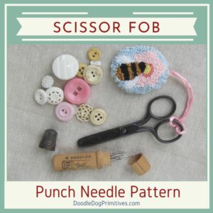 Free Bee Scissor Fob Punch Needle Pattern