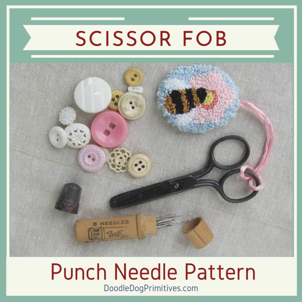 Free Bee Scissor Fob Punch Needle Pattern