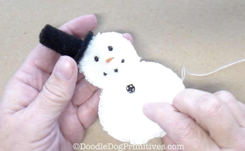 sew punch needle snowman backing