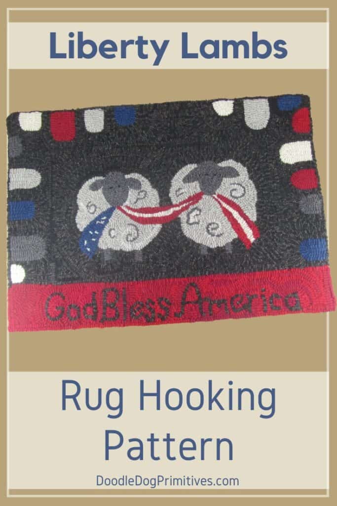 Patriotic Sheep Rug Hooking Pattern