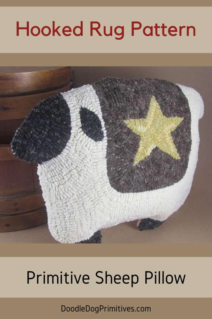 Sheep Pillow - Rug Hooking Pattern