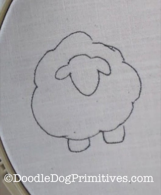 Sheep punch needle pattern