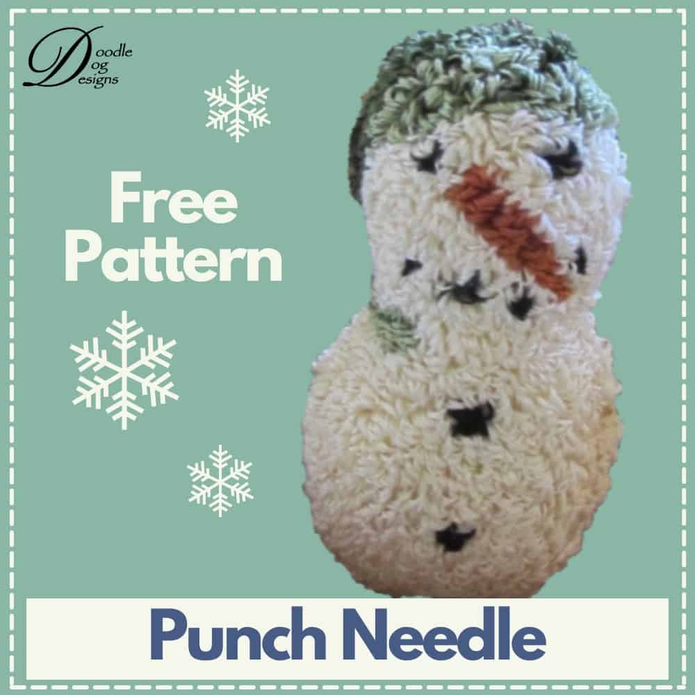 free punch needle snowman pattern