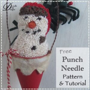 Free Snowman Punch Needle Pattern & Tutorial