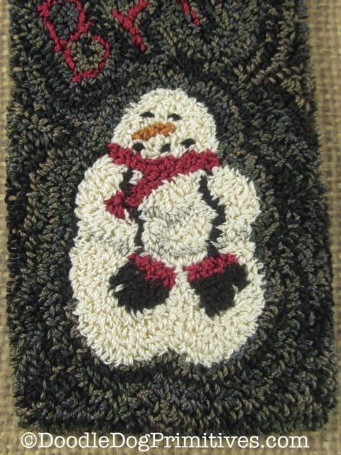 punch needle snowman