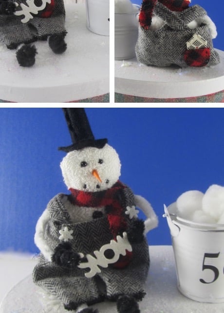 Snowman punch needle collage