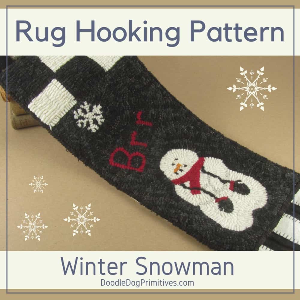 Winter Snowman Hooked Rug Pattern