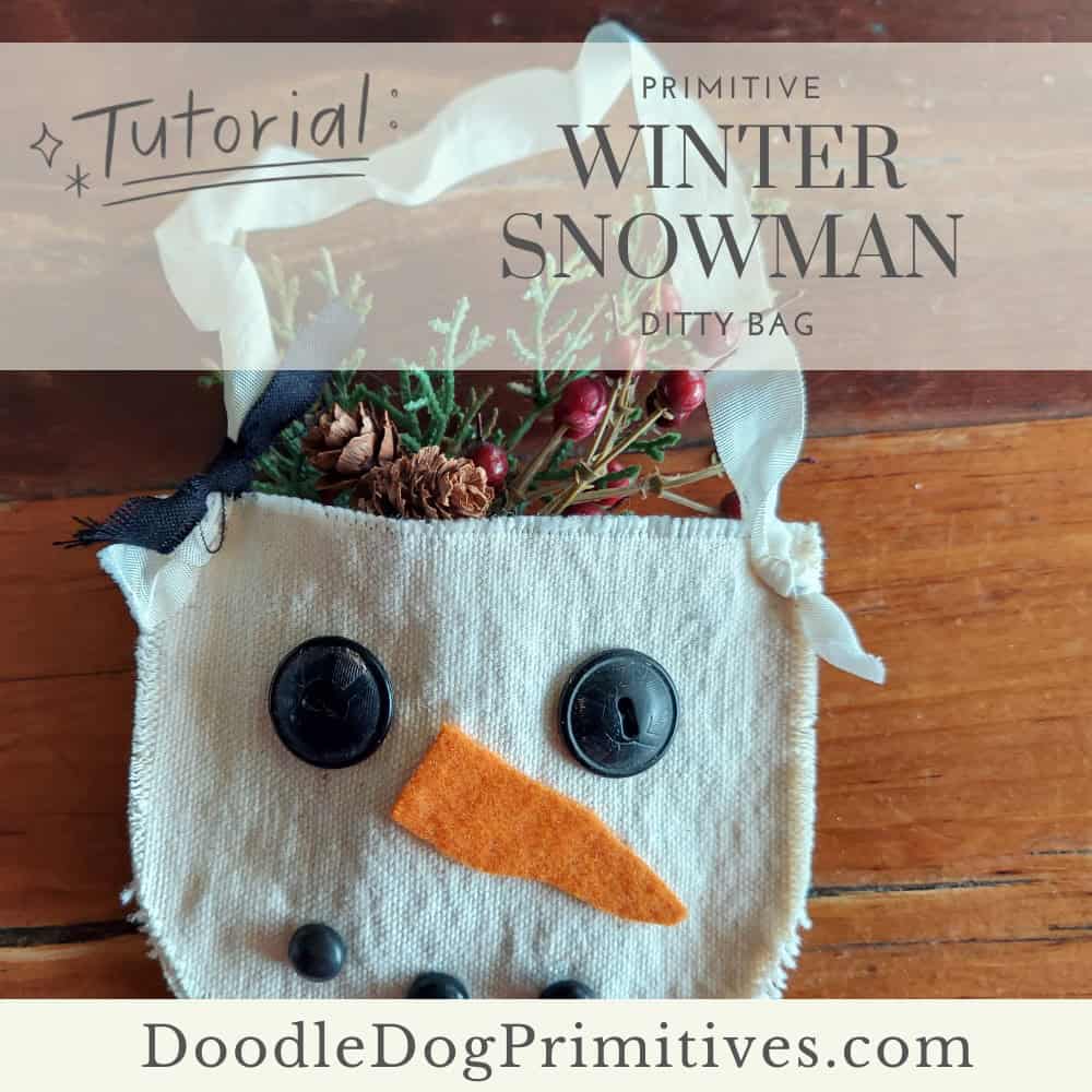winter snowman ditty bag