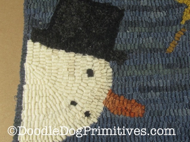 hooked rug snowman