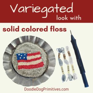 punch variegated look with solid floss