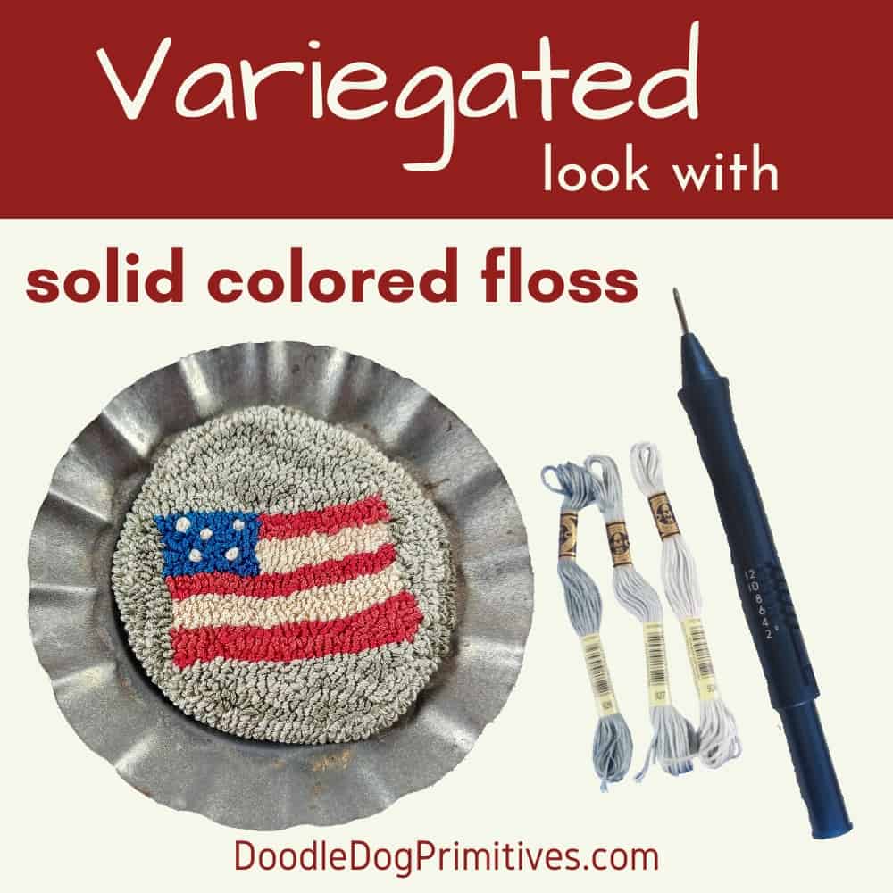 punch variegated look with solid floss