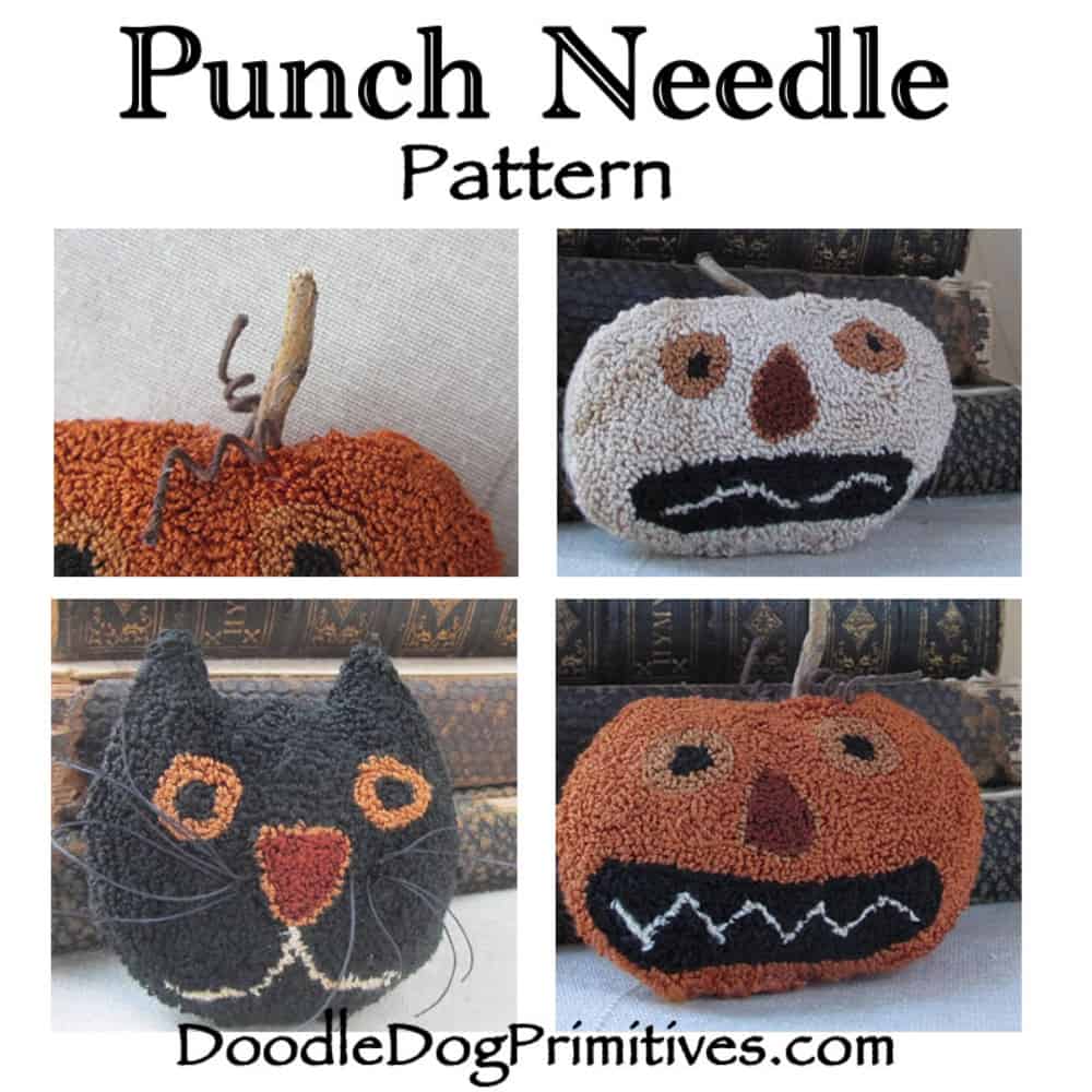 spooky trio punch needle bowl filler pattern