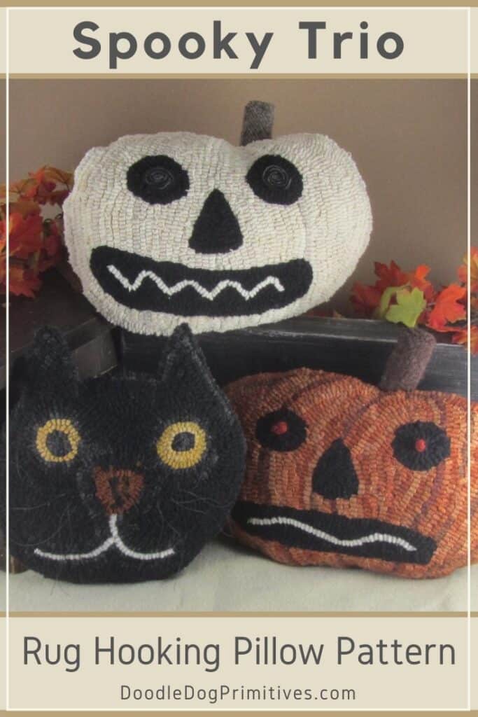 Halloween hooked pillows