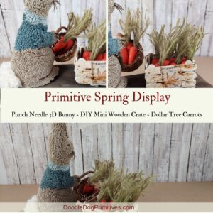 spring bunny display with punch needle