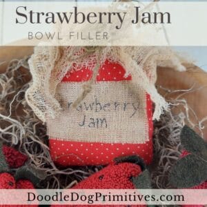 strawberry jam fabric jar
