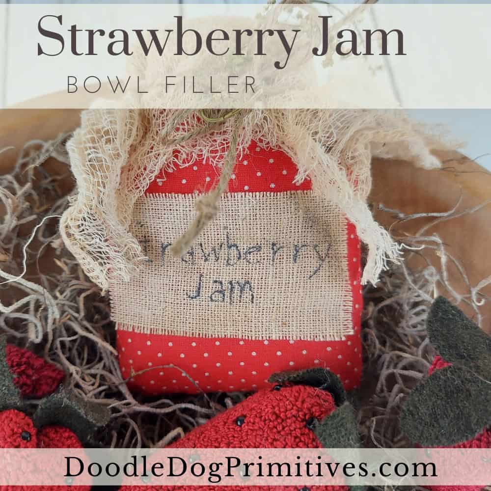 strawberry jam fabric jar
