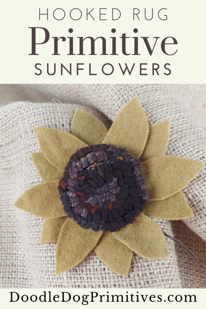 sunflowers hooked rug