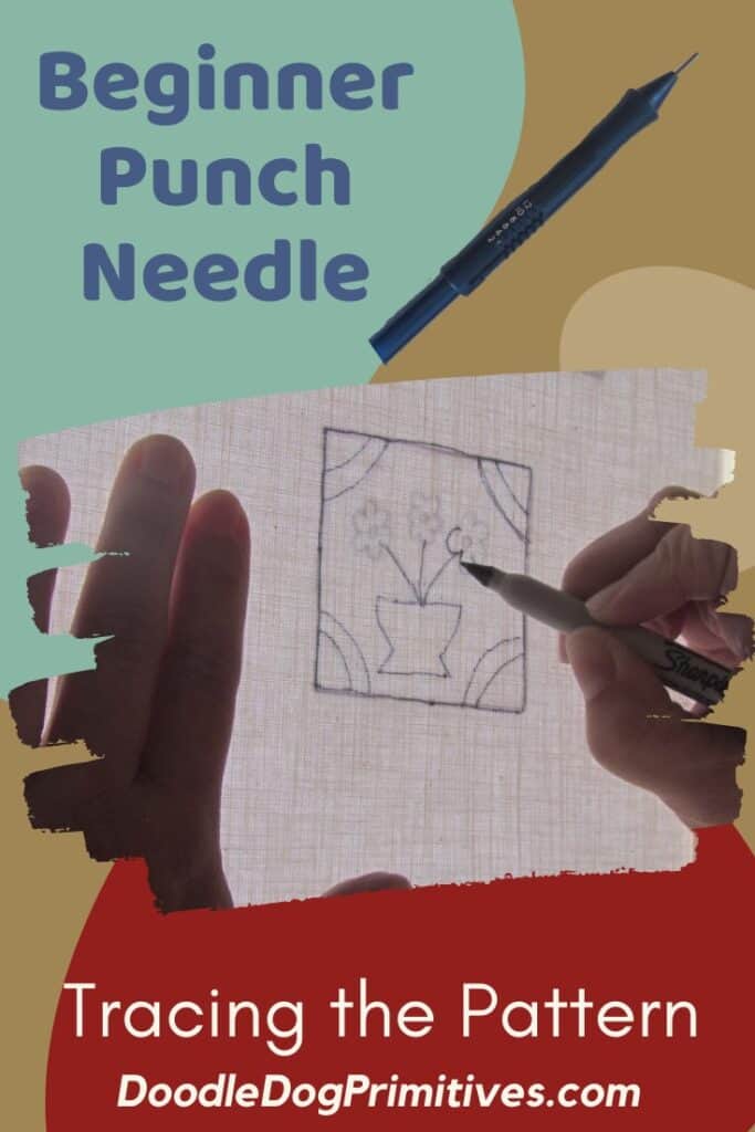 punch needle - tracing the pattern