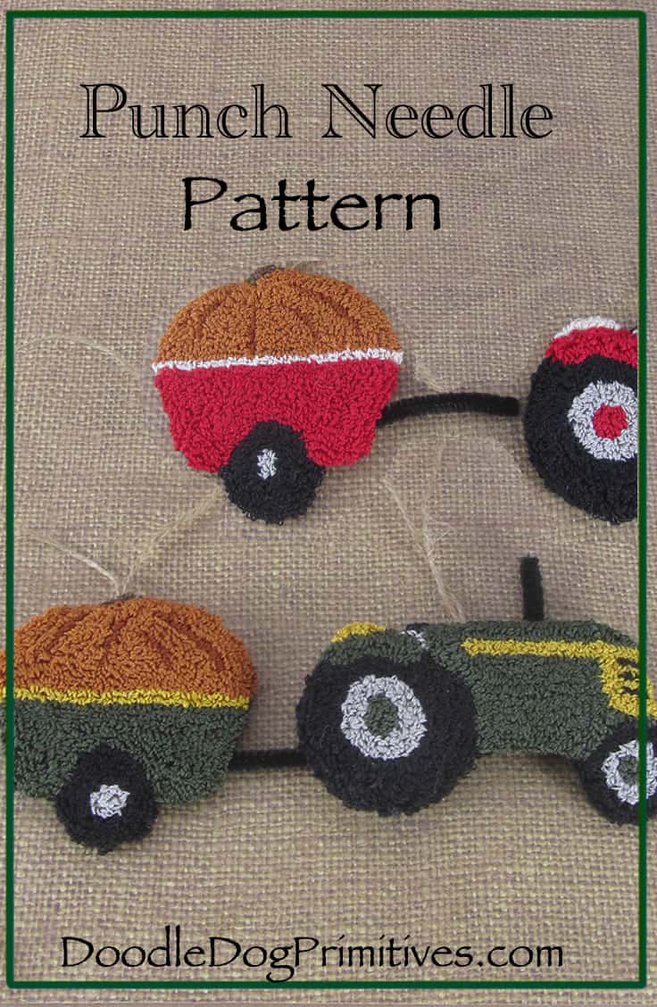 Tractor Wagon free punch needle pattern