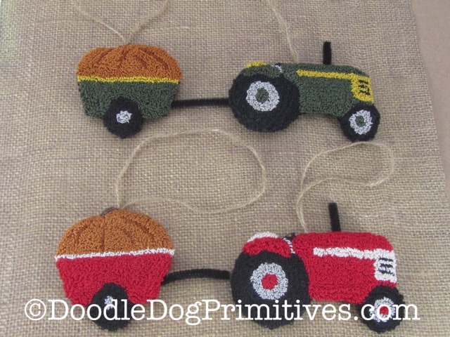 Tractor Wagon free punch needle pattern