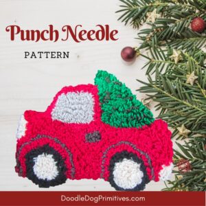 tree shopping punch needle pattern