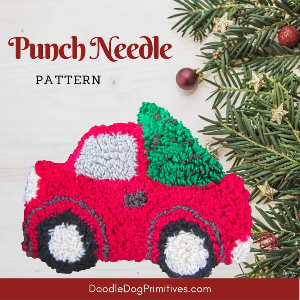 tree shopping punch needle pattern