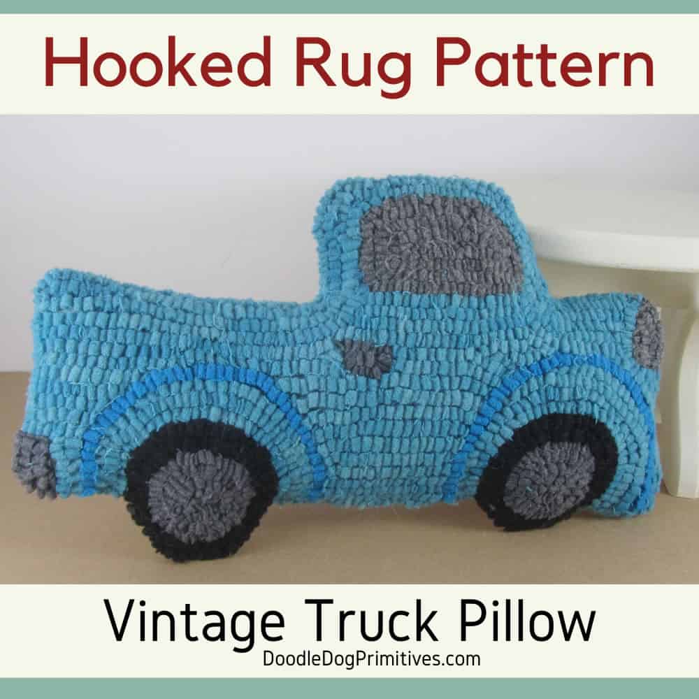 Hooked Rug Vintage Truck Pattern
