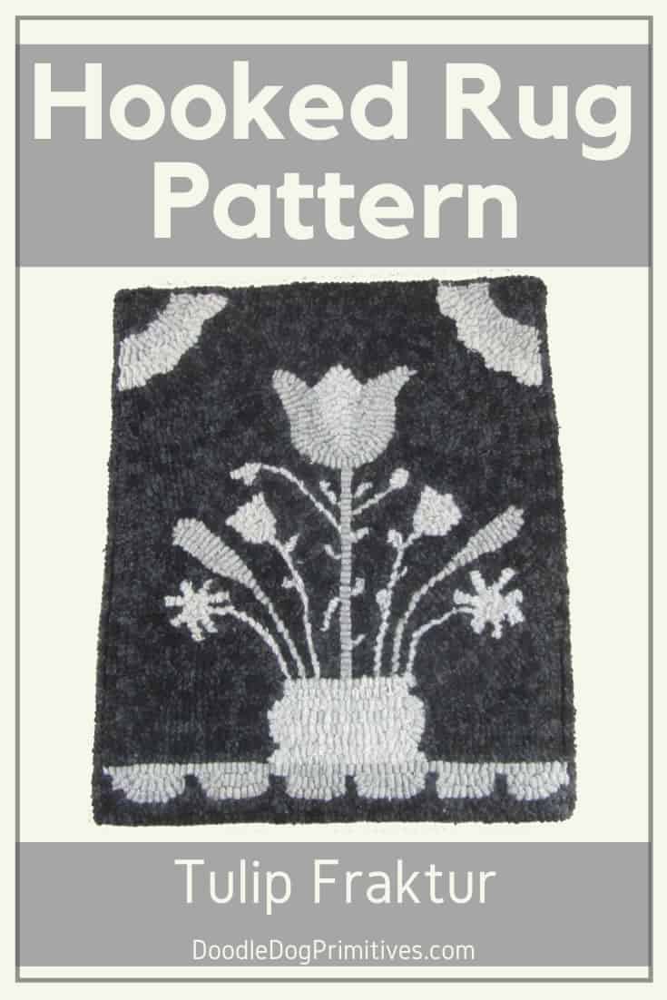 Tulip Fraktur Hooked Rug Pattern