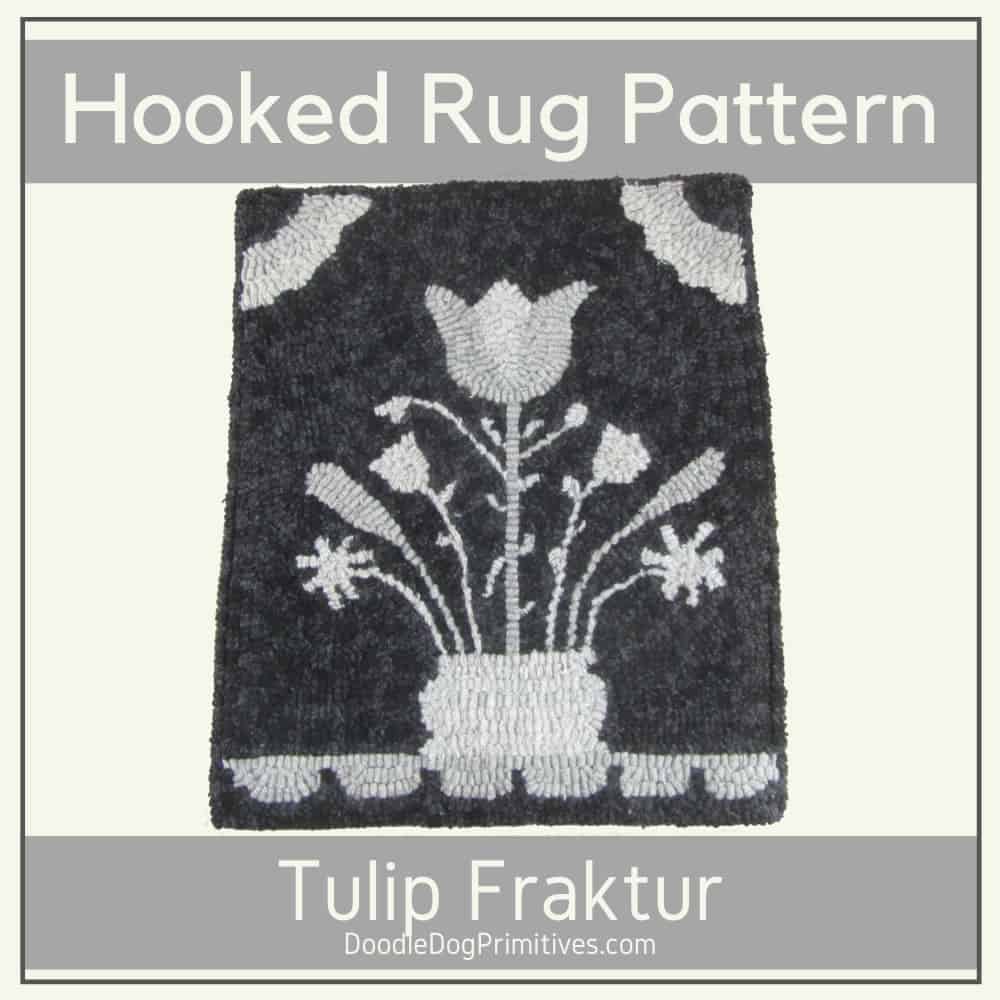 Tulip Fraktur Hooked Rug Pattern
