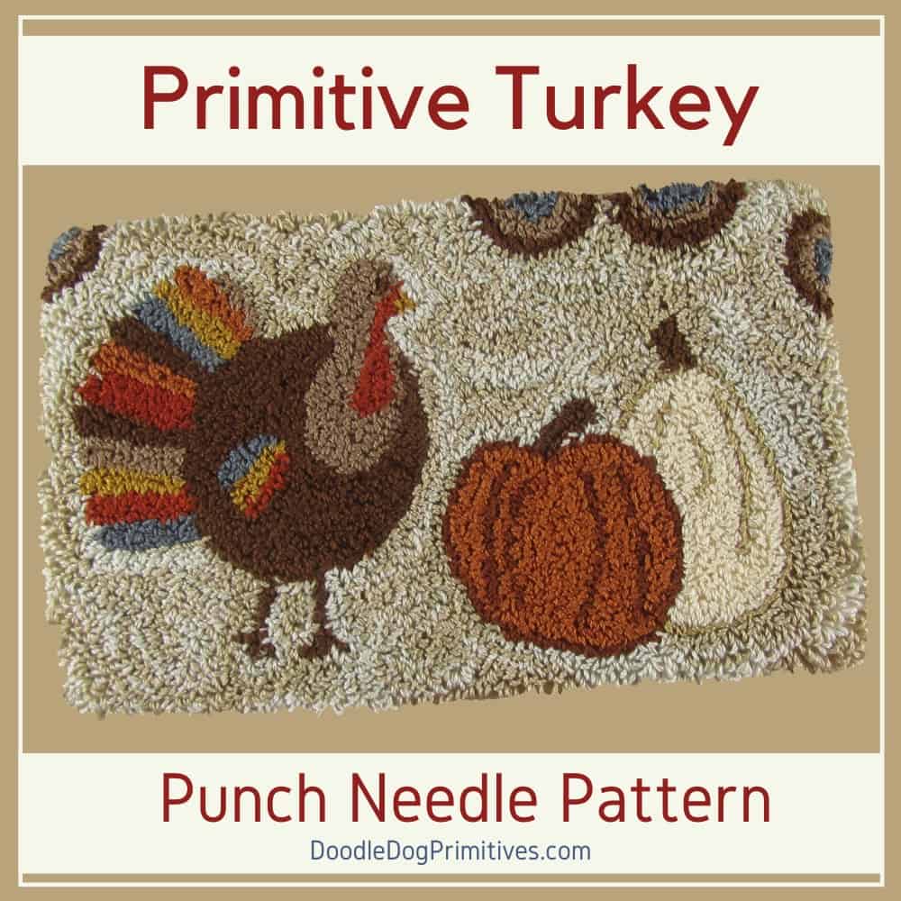 punch needle turkey & pumpkins