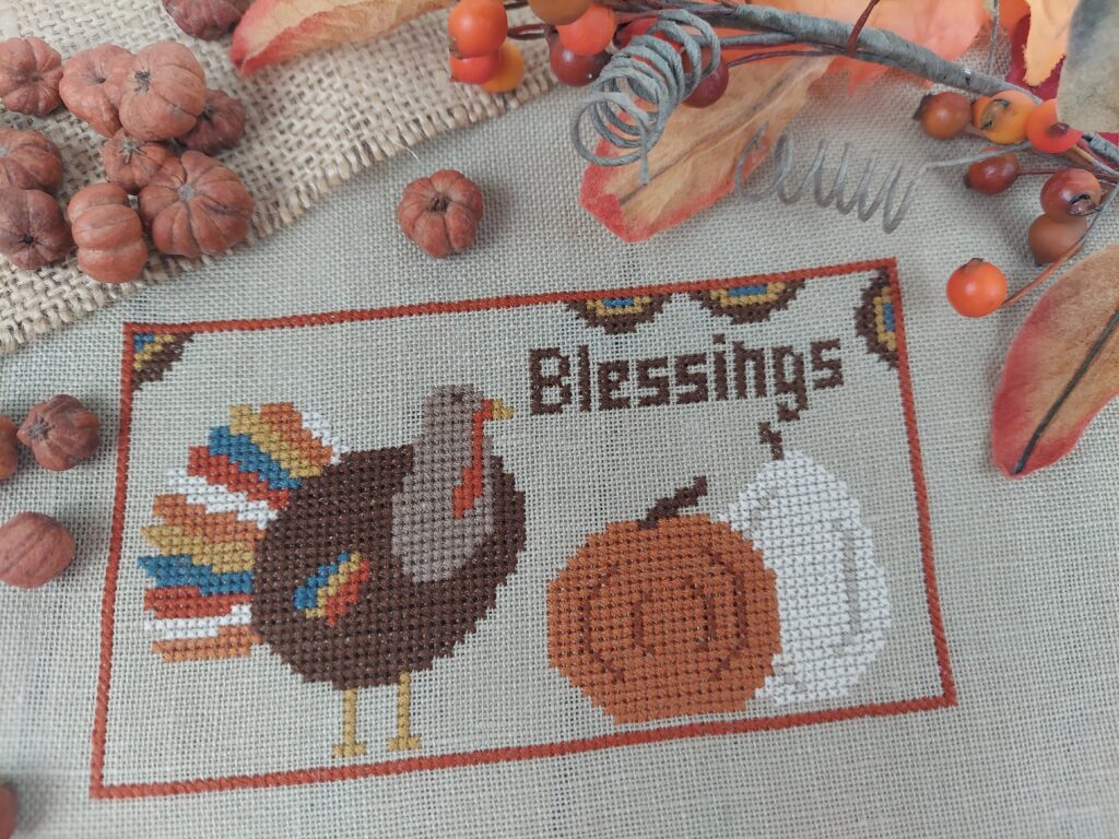 turkey blessings cross stitch