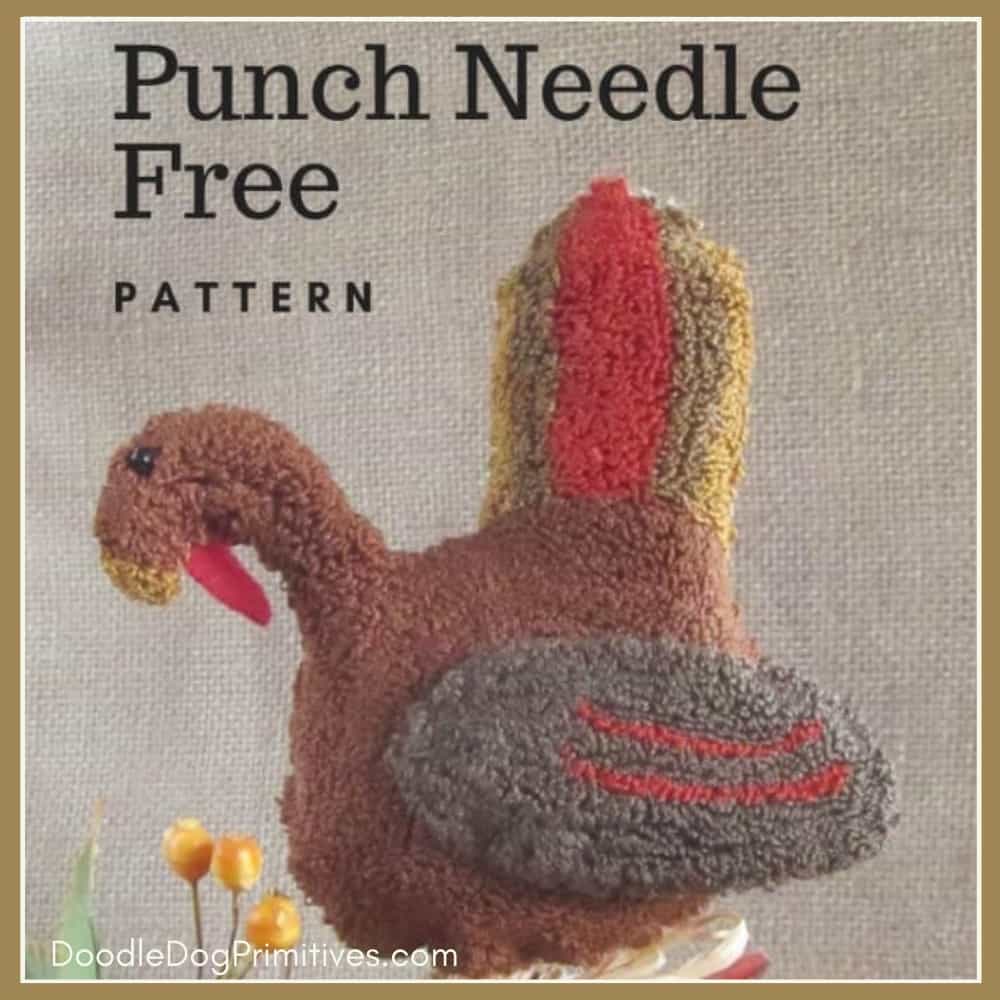 Free turkey Make-do punch needle pattern