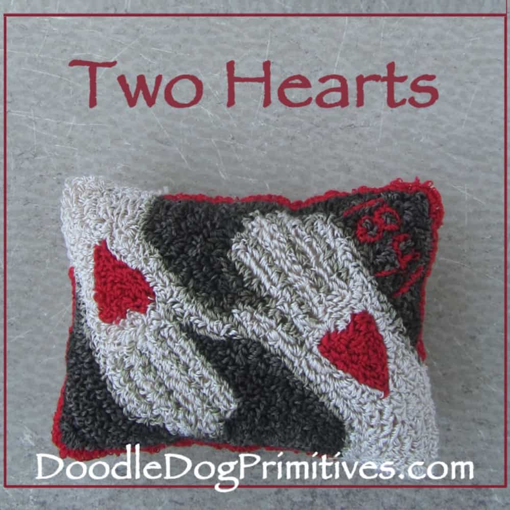 two hearts punch needle pattern