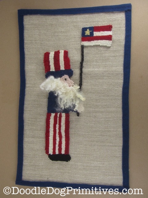 Uncle Sam Hooked Rug