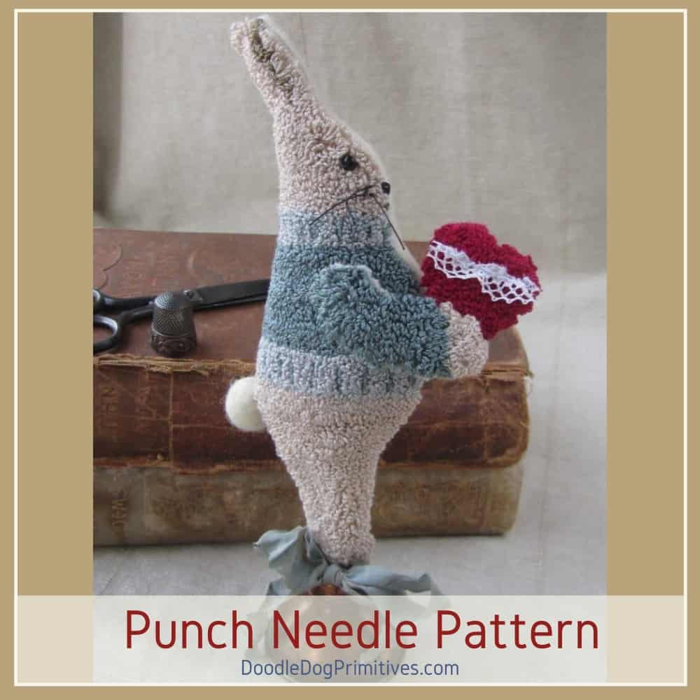 valentine bunny punch needle pattern