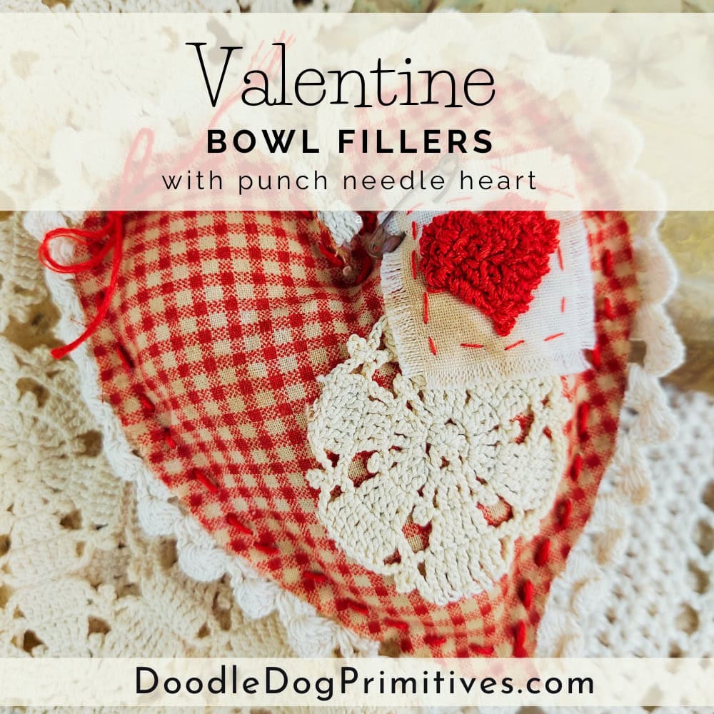 valentine punch needle heart