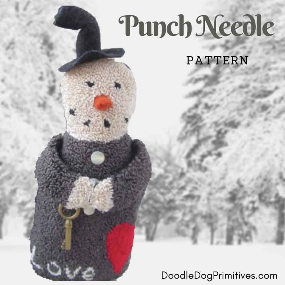 valentine snowman punch needle pattern