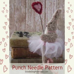 Valerie Valentine Punch Needle Bunny